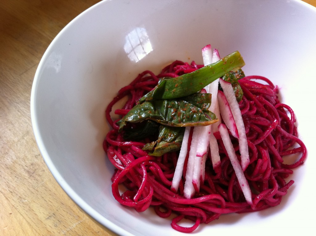 Soba Noodles with Beet Miso Puree